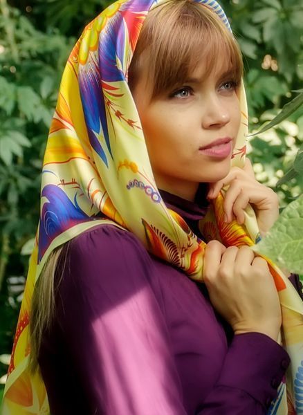 Хустка "Петриківка". Кремова h0027pe фото